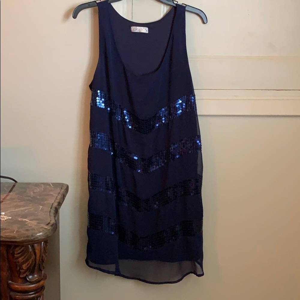 Navy blue and sequins dress